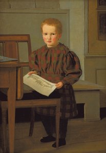 Ressam C.W. Eckersberg Oğlu Julius, Babasının Atölyesinde by Christen Købke