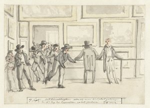 1808'de Amsterdam'daki Sanat Sergisinde Ziyaretçiler
