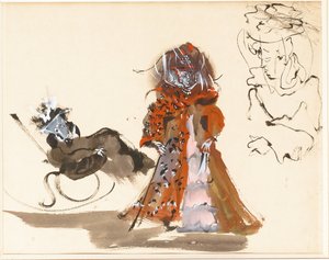 Kadın çalışmaları (kağıt üzerine suluboya) by Christian (attr. to) Berard