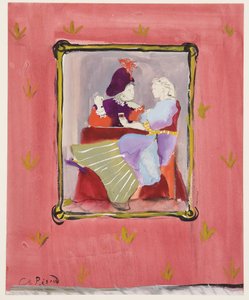 Kostümlü bir çift, 1935-45 dolayları (kağıt üzerine guaş) by Christian Bérard