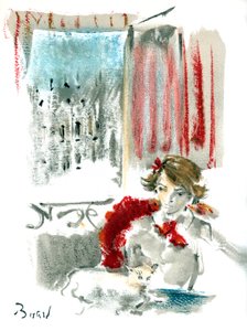 Claudine a Paris, Willy ve Colette Willy tarafından 1946'da yayınlandı (renkli litho) by Christian Bérard