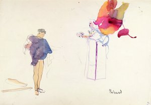 Comedie des Champs Elysees tiyatrosunda Louis Jouvet (1887-1951) tarafından üretilen Jean Cocteau'nun (1889-1963) 'La Machine Infernale' için kostüm tasarımları