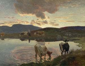Gün batımından sonra (tuval üzerine yağlı boya) by Christian Eriksen Skredsvig