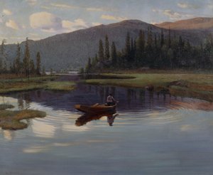 Fra Jupsjoen veya Jupsea, c.1905 (tuval üzerine yağlı boya) by Christian Eriksen Skredsvig