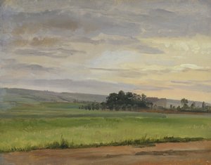 Dresden yakınlarında bir Mısır Tarlası, 1833 (karton üzerine serilmiş kağıt üzerine yağlı boya)