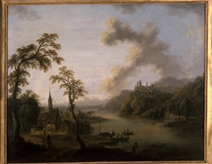 nehir manzarası by Christian Georg the Elder Schuetz