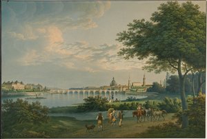 Dresden manzarası, 1810 by Christian Gottlieb Hammer