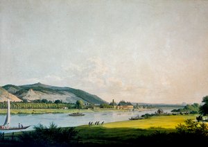 Dresden yakınlarındaki Pillnitz ve çevresi (renkli gravür)