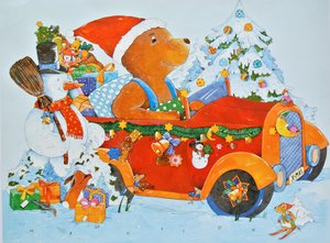 Adventskalender Bear, 2009 (kağıt üzerine sulu boya)