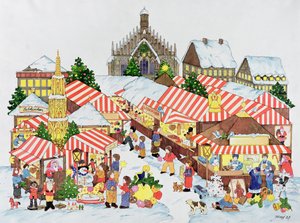 Christkindlmarket, Nuernberg, 1987 (kağıt üzerinde wc)