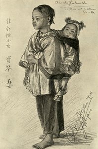 Bo-Kam ve So-Ne - Çinli kızlar, Hong Kong, 1898. by Christian Wilhelm Allers