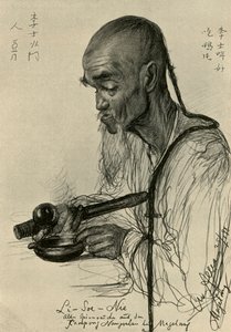 Li-Soe-Nie-man afyon içiyor, Magalang, Java, 1898.