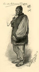 Pipo içen adam, Tsingtao, Çin, 1898. by Christian Wilhelm Allers