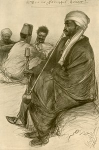 'Hatasoo' vapurunda nargile içen adam, Mısır, 1898. by Christian Wilhelm Allers