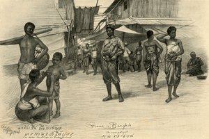 Sokak sahnesi, Bangkok, Siam, 1898. by Christian Wilhelm Allers
