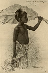 Tamil çocuğu, Kandy, Seylan, 1898. by Christian Wilhelm Allers