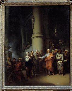 Mesih ve zina eden kadın. Christian Wilhelm Ernst Dietrich (1712-1774) by Christian Wilhelm Ernst Dietrich