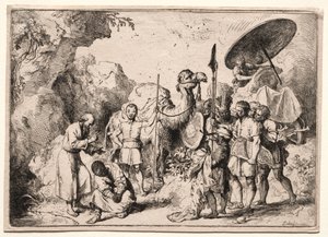 Diyakoz Philip Hadım Vaftiz Ediyor. by Christian Wilhelm Ernst Dietrich