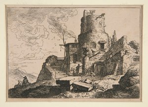 Kule ile manzara by Christian Wilhelm Ernst Dietrich