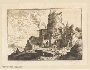 Gözetleme kulesi ile manzara by Christian Wilhelm Ernst Dietrich