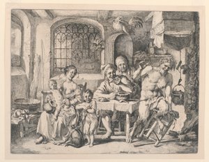 Köylü Evinde Satyr by Christian Wilhelm Ernst Dietrich