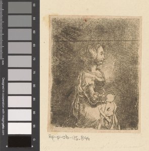 Elinde yüzük olan kadın by Christian Wilhelm Ernst Dietrich
