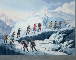 Horace-Benedict de Saussure, Ağustos 1787#39;de Mont Blanc zirvesine tırmanıyor