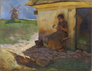 Kız bir mektup okuyor by Christjern Schobius
