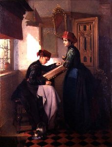 Bir İç Mekanda Hindeloopen Girls (panelde yağ)