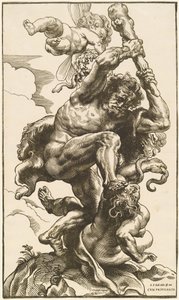 Öfke ve Anlaşmazlıkla Savaşan Herkül by Christoffel Jegher after Sir Peter Paul Rubens