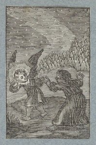 Fenerli melek çocuğa Pia Desideria yolunu gösteriyor (dizi başlığı) by Christoffel van Sichem (II)