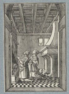 Tobias ve Sara'nın düğün gecesi by Christoffel van Sichem (II)