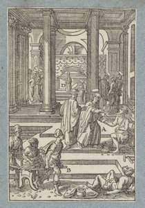 Peter bir felçliyi iyileştiriyor by Christoffel van Sichem (II)