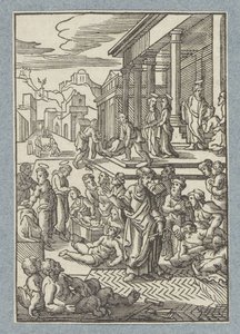 Peter hastaları gölgesiyle iyileştirir by Christoffel van Sichem (II)