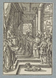 Stephen baş rahibin önünde by Christoffel van Sichem (II)