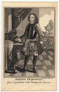 Rus Çareviç Alexei Petrovich'in Portresi (1690-1718) (Alexis Petrovitch Romanov) - Wiegel, Christoph (1654-1725) - 1710 - Bakır gravür - 31,2x19,7 - Özel Koleksiyon