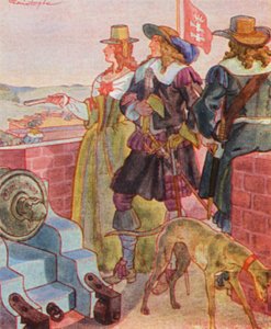Spaziergang Auf Den Festungswallen / Surlar Üzerinde Yürüyüş (renkli taş baskı)