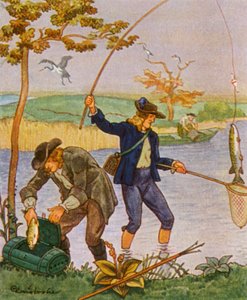 Fischen Und Angeln / Balıkçılık ve Olta Balıkçılığı (renkli taş baskı)
