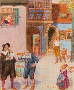 Gemeindeausrufer / Community Crier (renkli taş baskı)