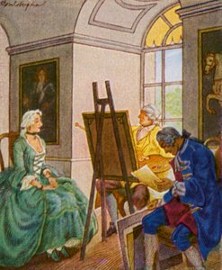 Portratsitzung Im Schloss / Şatoda Portre Çekimi (renkli taş baskı)