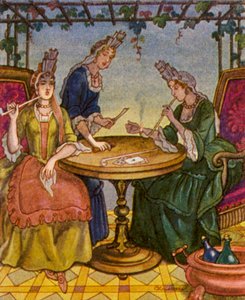 Raucherinnen / Sigara İçenler (renkli taş baskı)