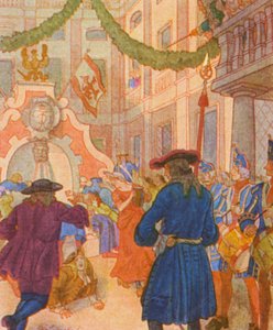 Weinbrunnen Und Ochse / Şarap Çeşmesi ve Öküz (renkli taş baskı)