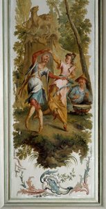 Chinoiserie: Christophe Huet tarafından gerçekleştirilen Champs sur Marne şatosunun büyük salonunun dans sahnesi (1700-1759)
