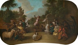 Şarkıcı: Konser, c. 1739. by Christophe Huet