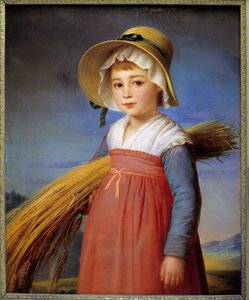 La petite gleaneuse Tablosu Christophe Degeorge (1786-1854) 19. yüzyıl Musee Bargoin, Clermont Ferrand (Clermont-Ferrand) by Christophe Thomas Degeorge