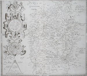 Wiltshire Haritası, William Web tarafından oyulmuş, 1645 yayınlandı (gravür) by Christopher (after) Saxton
