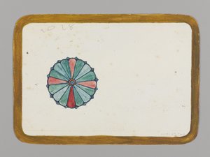 Stilize Krizantem (verso), c.1880 (wc, siyah mürekkep ve çok ince karton üzerine grafit üzeri metalik boya)