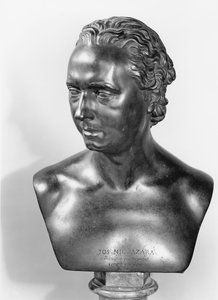 Jose Nicolas de Azara büstü (1731-1805) 1773 (bronz) (bw fotoğraf)