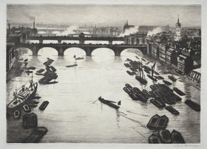 Londra Köprüleri by Christopher Richard Wynne Nevinson