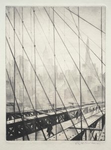 Brooklyn Köprüsü'nden bakmak by Christopher Richard Wynne Nevinson